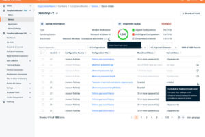 Compliance Monitor - Devices Details - Benchmark Tooltips